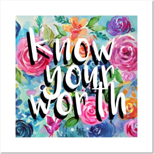 Self Love Floral Rose Pattern Posters and Art